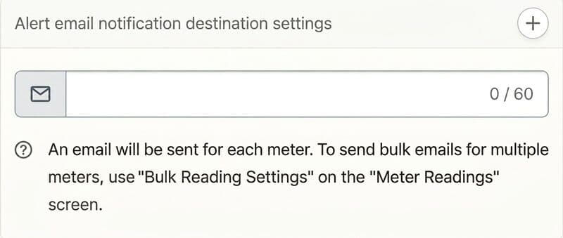 Alert threshold settings per meter